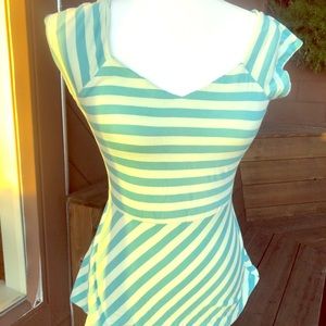 Blue and White Striped Organic Synergy Top